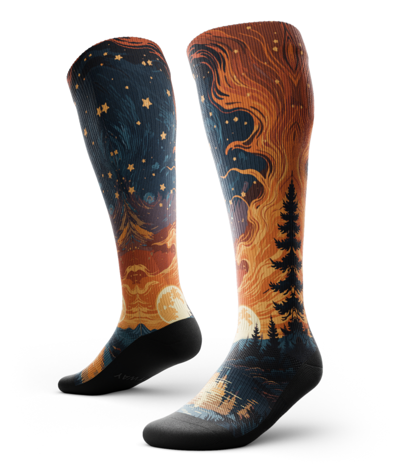 Fiery Night Knee-High Compression Socks - Image 3