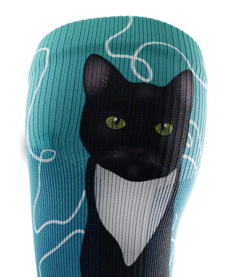 Kitten Around Knee-High Compression Socks