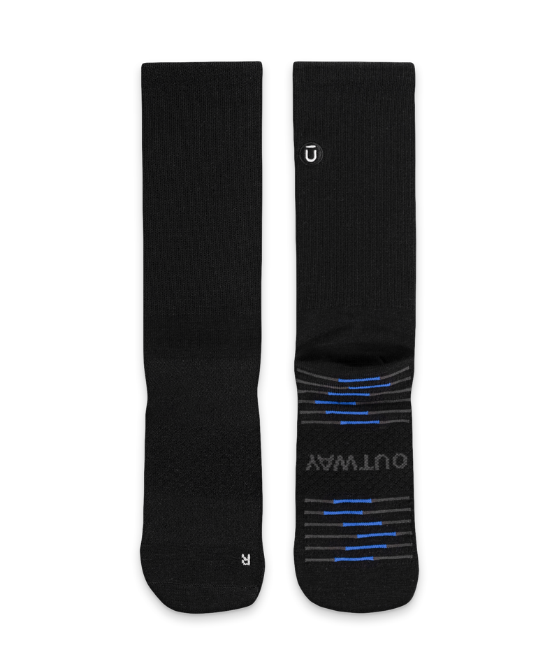 Merino Lite Black Athletic Crew Socks - Image 2