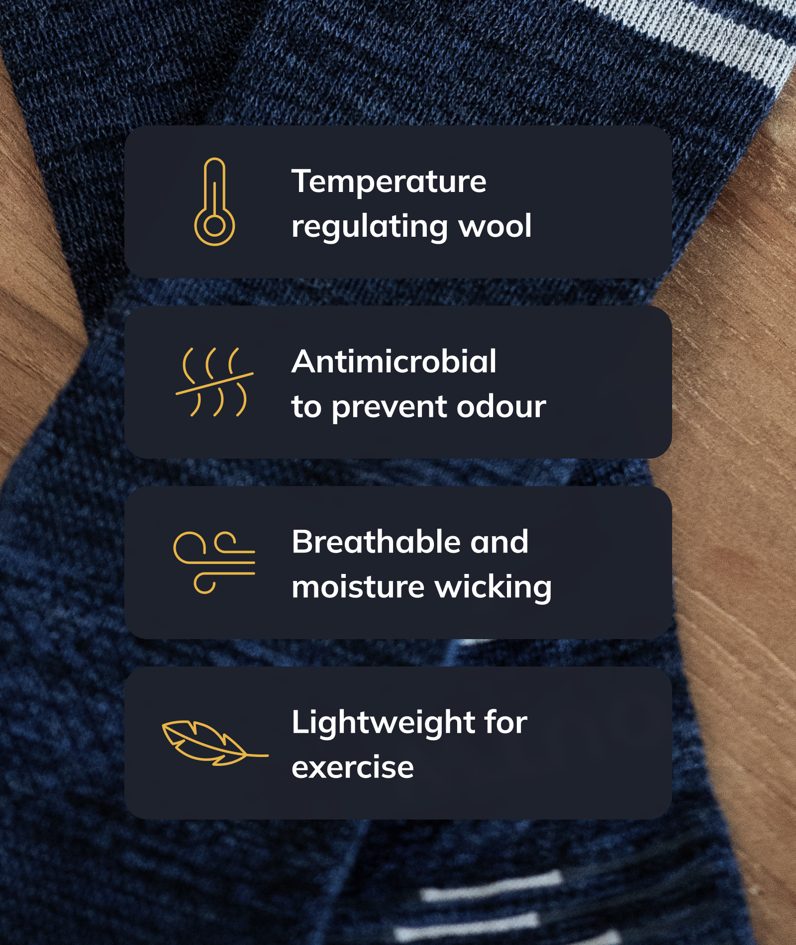 Merino Lite Sand Athletic Crew Socks - Image 3