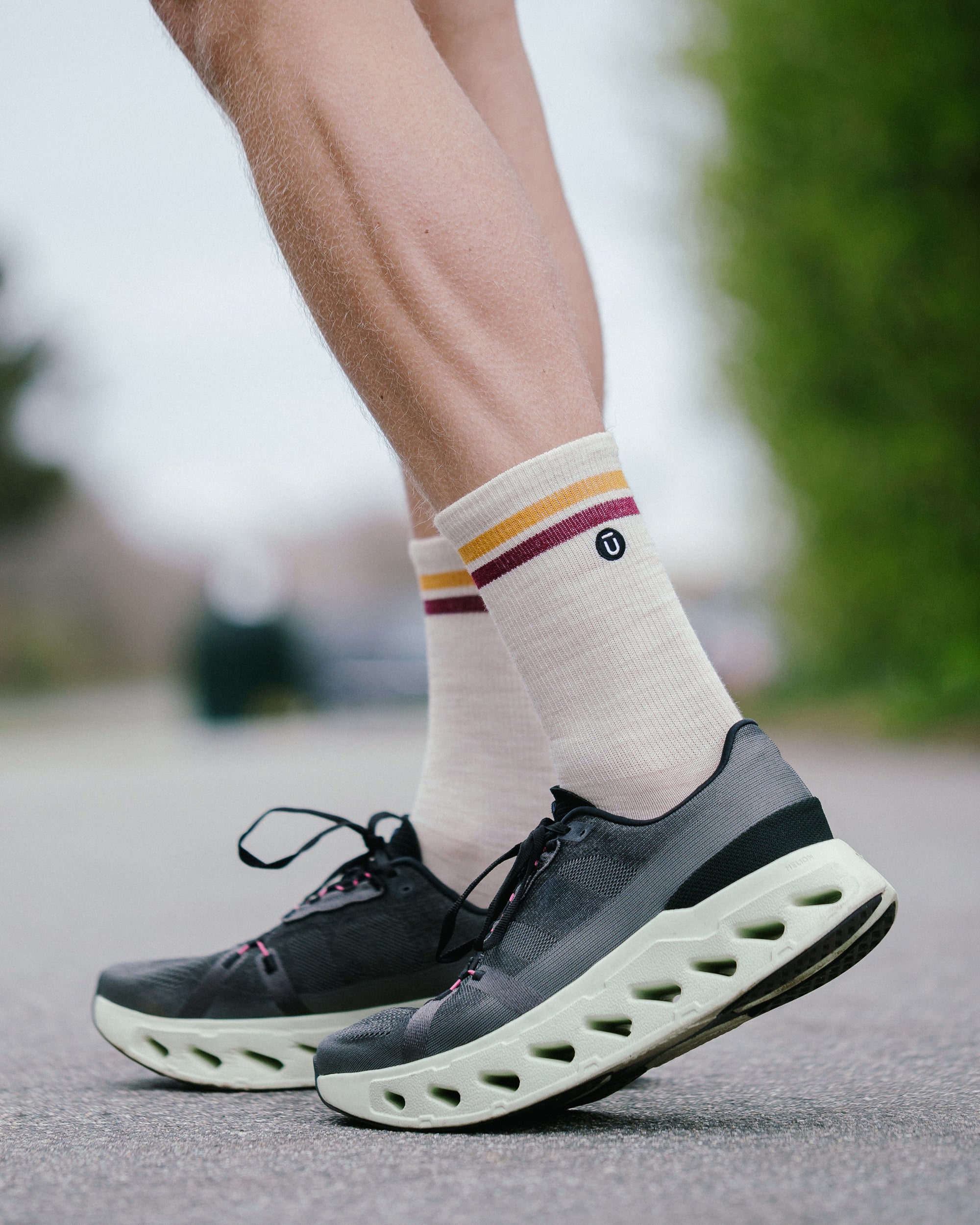 Merino Lite Sand Athletic Crew Socks - Image 5