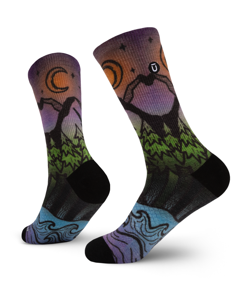 Night Time Bliss Merino Lite Athletic Crew Socks