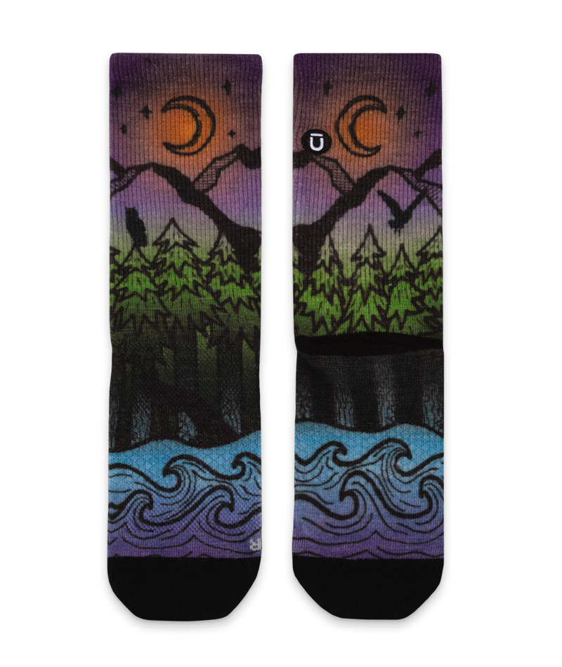 Night Time Bliss Merino Lite Athletic Crew Socks - Image 2