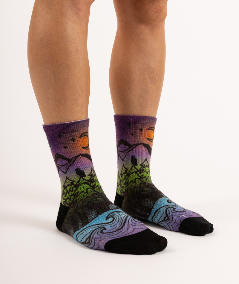 Night Time Bliss Merino Lite Athletic Crew Socks - Image 3