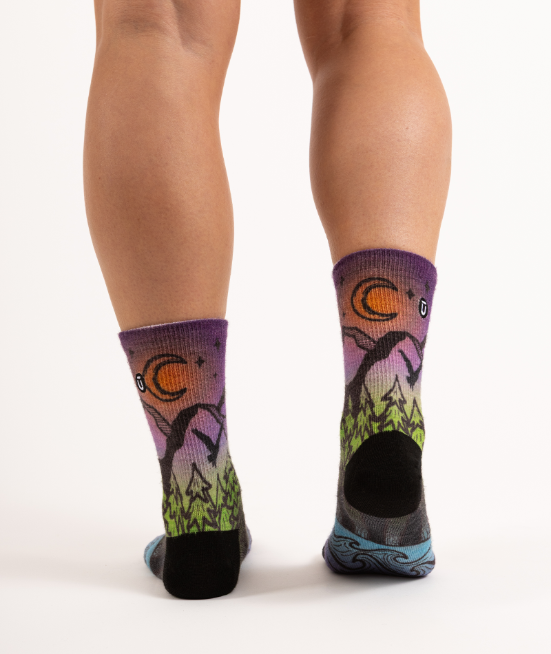 Night Time Bliss Merino Lite Athletic Crew Socks - Image 5