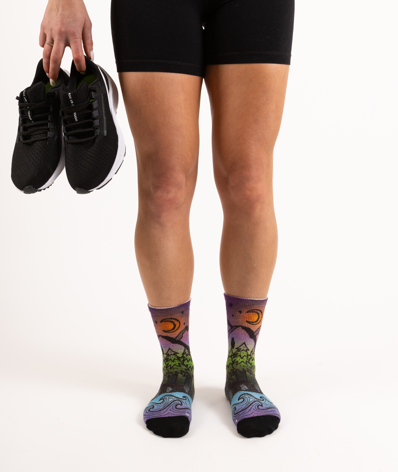Night Time Bliss Merino Lite Athletic Crew Socks - Image 6