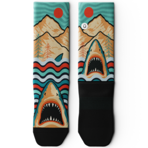 Retro Jaws Athletic Crew Socks