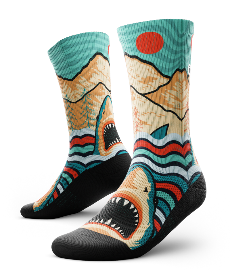 Retro Jaws Athletic Crew Socks - Image 2