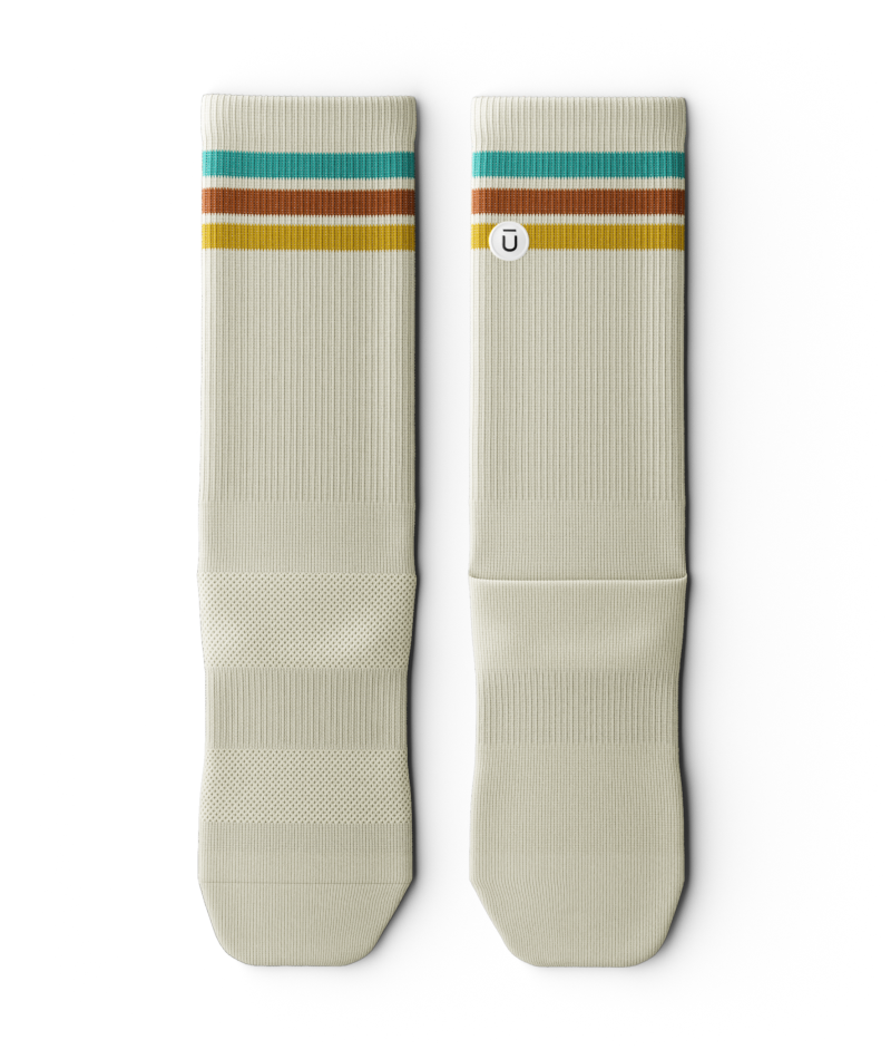 Retro Off White Athletic Crew Socks - Image 2